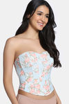 Zivame Non-Padded Short Slip Corset - Blue Print — thumbnail 4